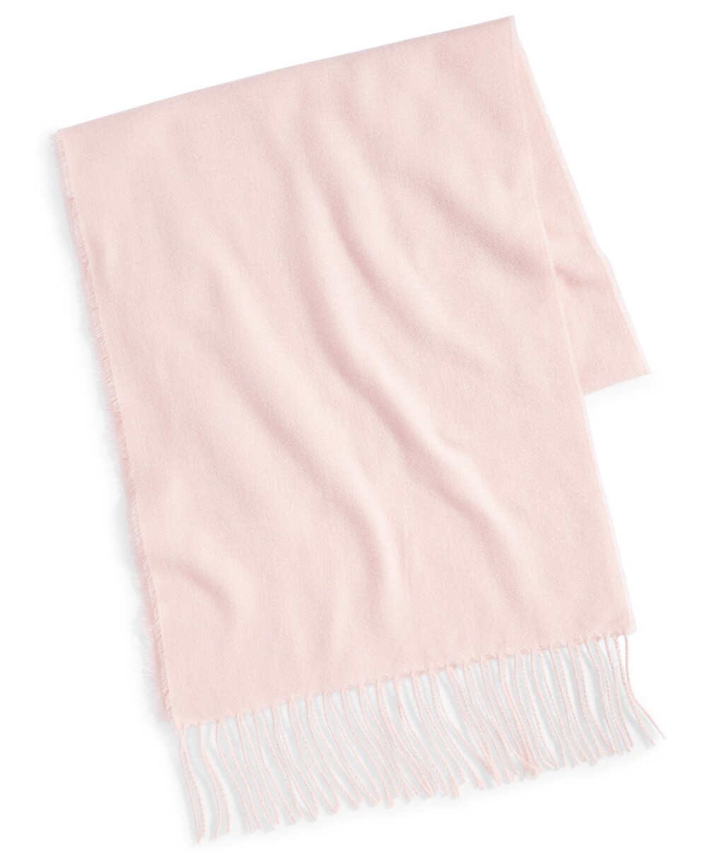 Style & Co Fringe Trim Detail Solid Soft Wrap Women's One Size Blush